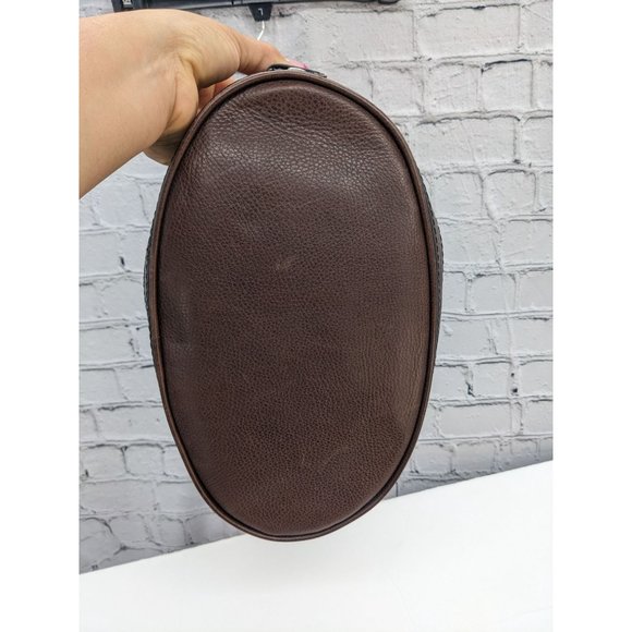 Fossil Maddox Jacquard Brown Geometric Pattern Leather Bucket Bag - Picture 4 of 16